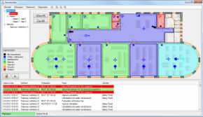 Security View - obrazovka se stavem budovy